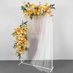 80X180CM Wedding Metal Arch Backdrop Stand For Wedding Baby Shower Birthday Anniversary Graduation Garden Balloon Arch Decoration White