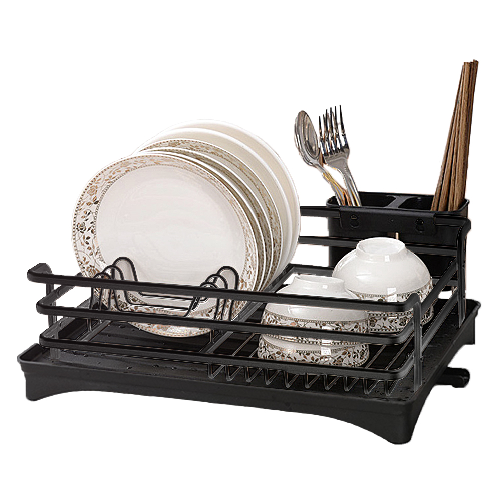 Cutlery Holder Diamante Dish Drainer Kitchen Black Dish Drying